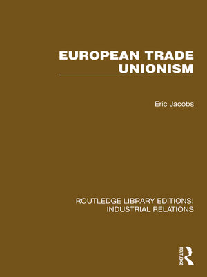 cover image of European Trade Unionism